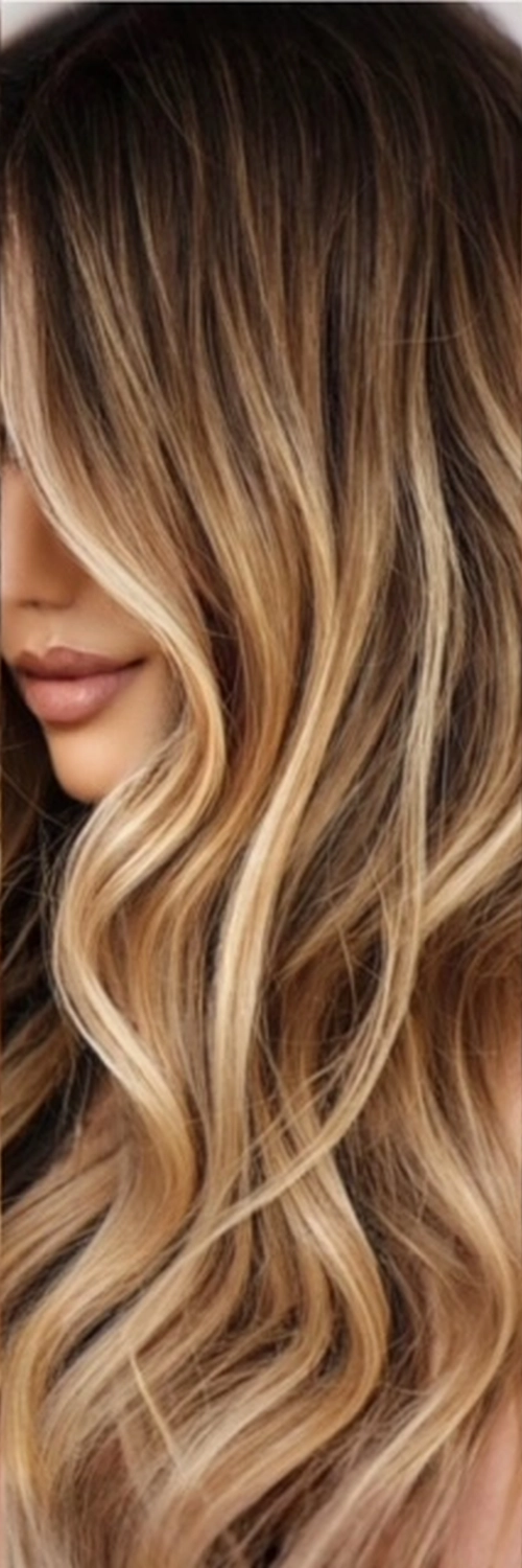 Langes gewelltes Haar mit Extensions